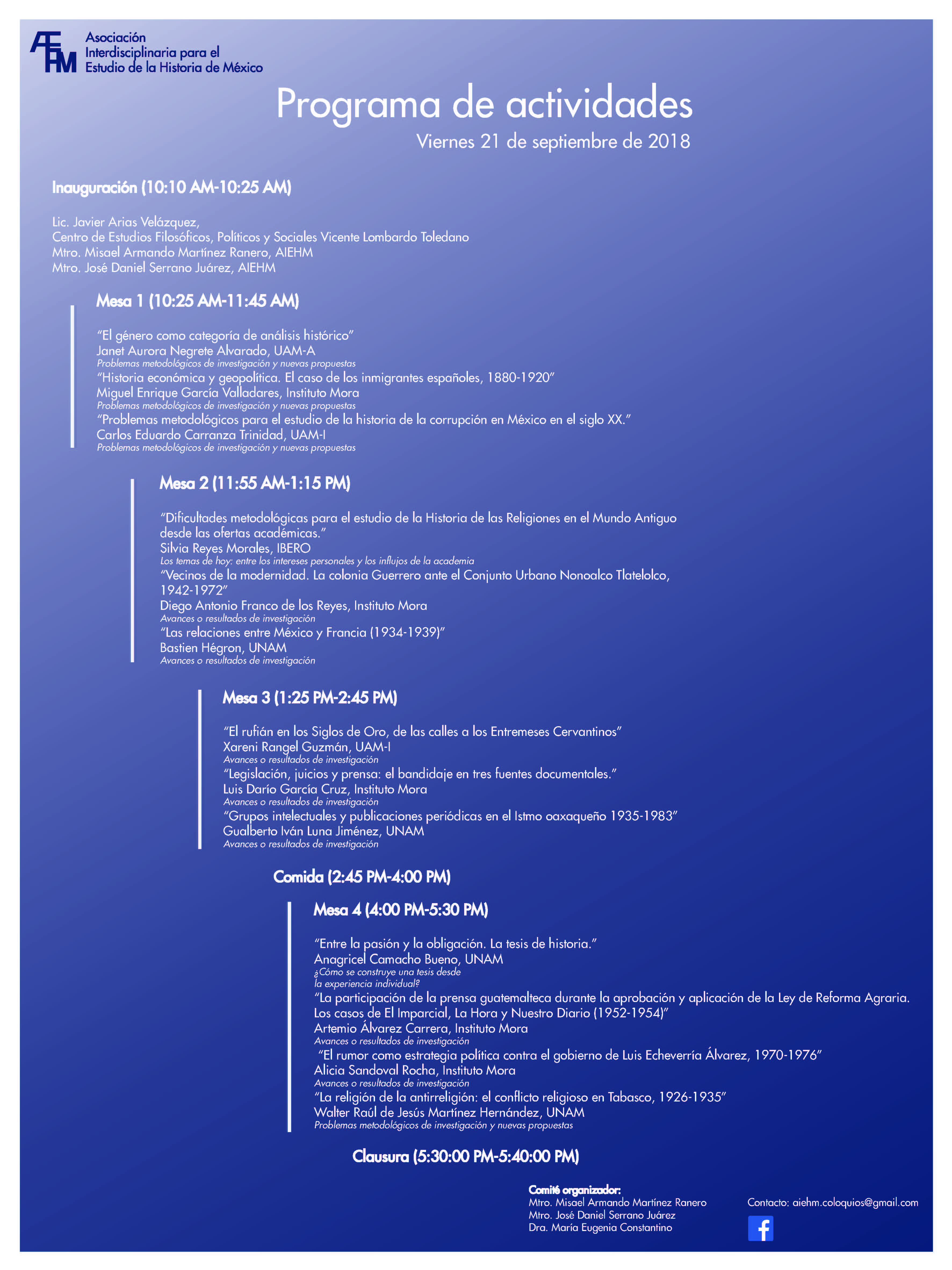 Historias en la agenda