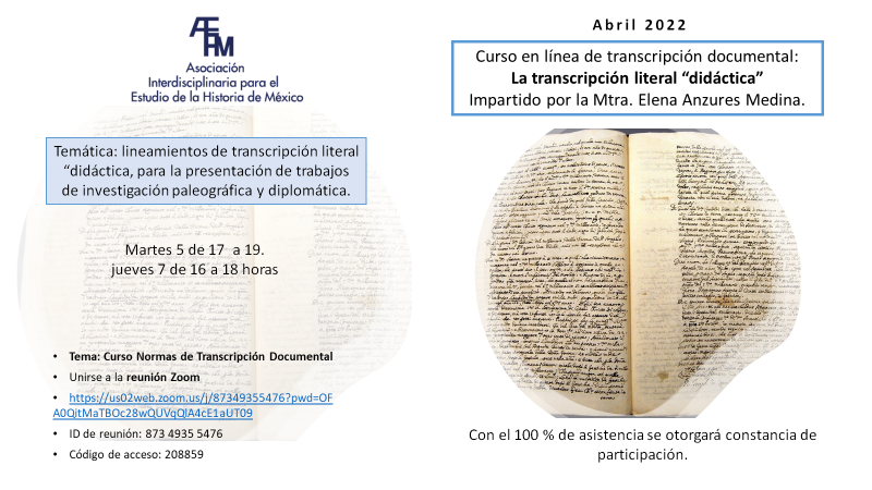 Curso en línea de transcripción documental: La transcripción literal “didáctica”